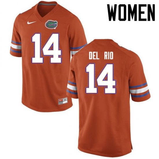 Women's Florida Gators #14 Luke Del Rio NCAA Nike Orange Authentic Stitched College Football Jersey RET6762NJ